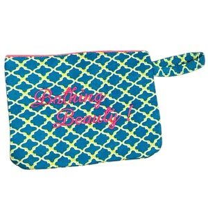 💙SALE 3/$25 Embroidered Bathing suit bag cruise club travel vacay beach zippered